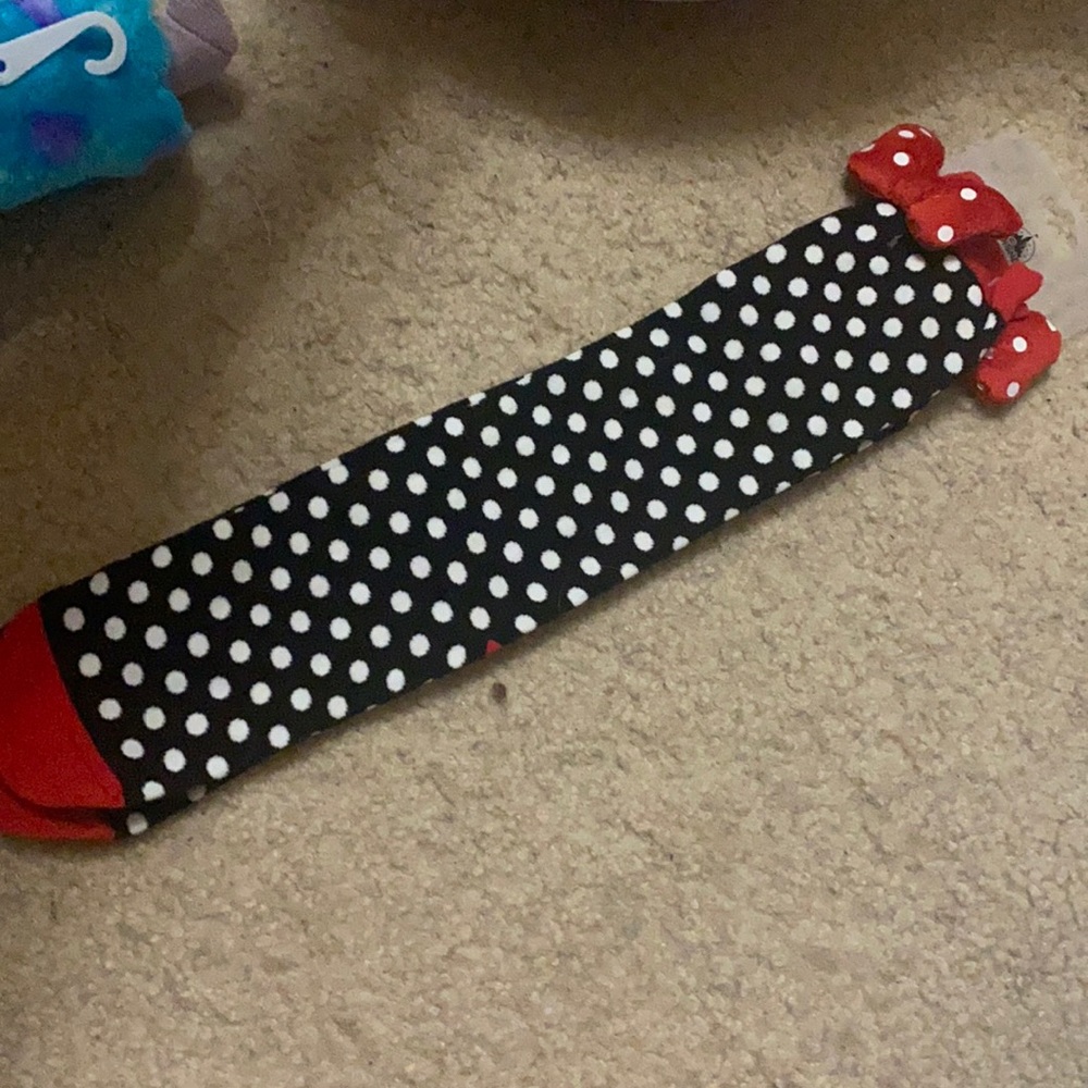 Disney Parks Knee High Minnie Mouse Socks Polkadot